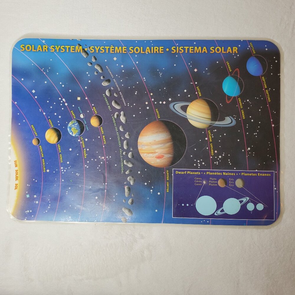 Solar System Educational Placemat Astronomy Planets Wall Poster School Learning